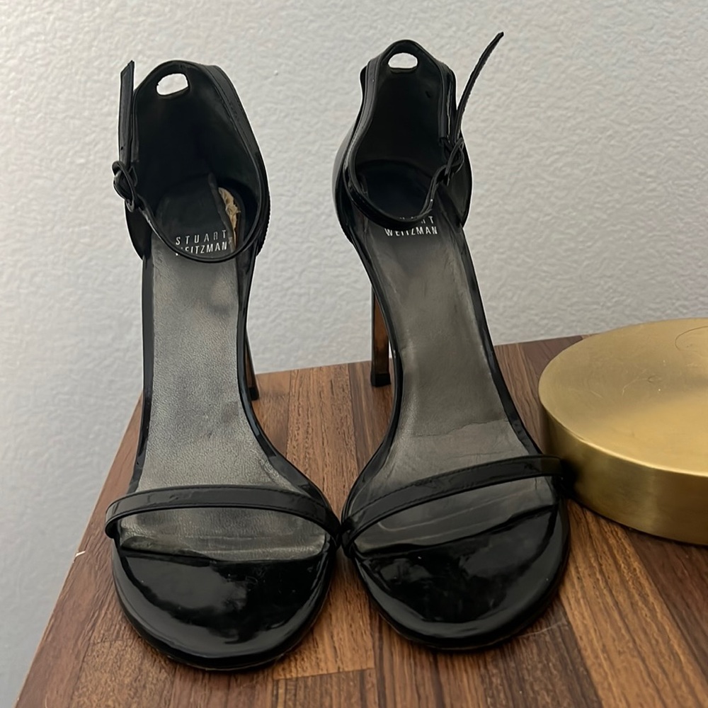Stuart Weitzman Patent Black Heels